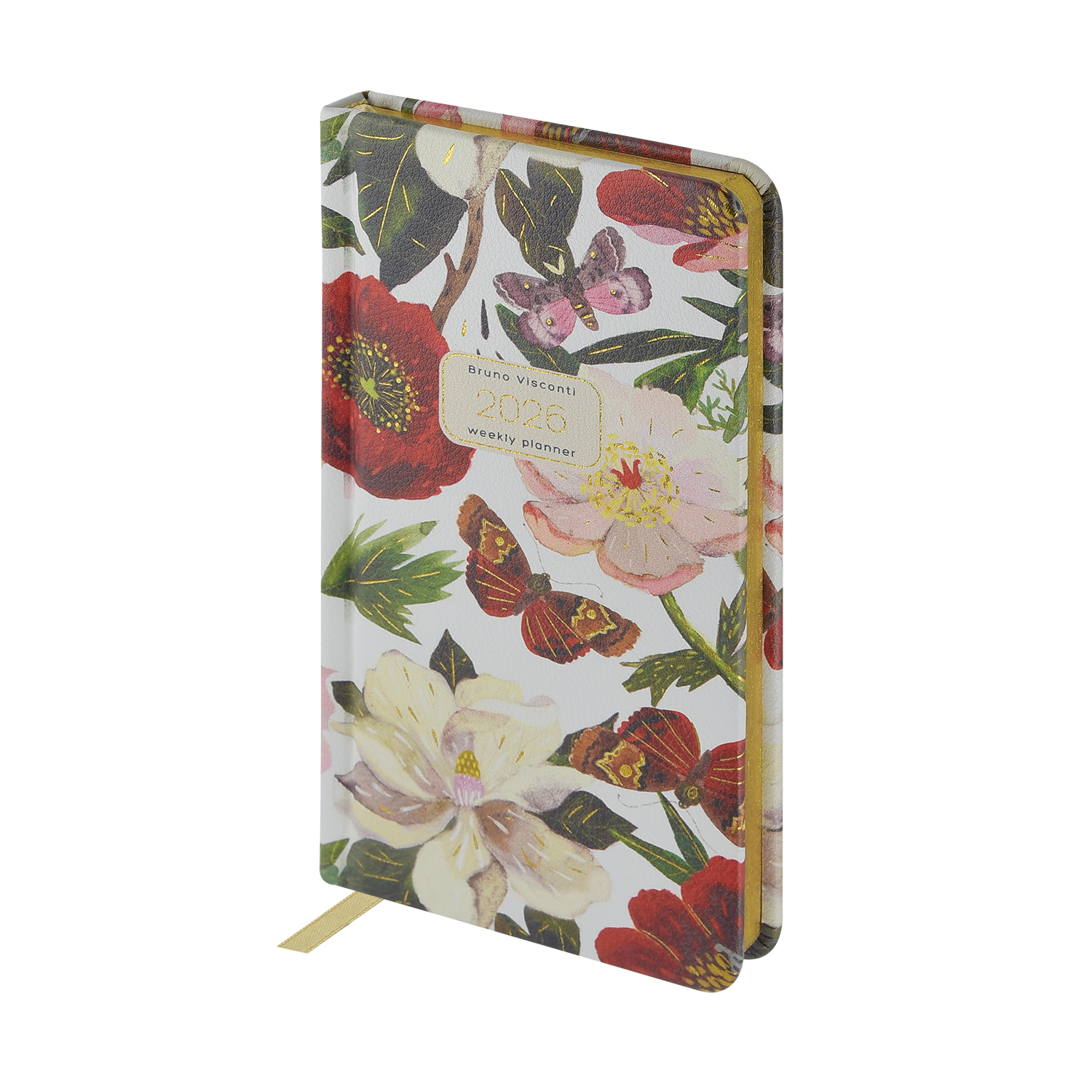 Еженедельник BrunoVisconti® датированный 2026 год А6 (87 х 165 мм) "FLORA.ПИОНЫ" 64л. Арт. 3-809/08
