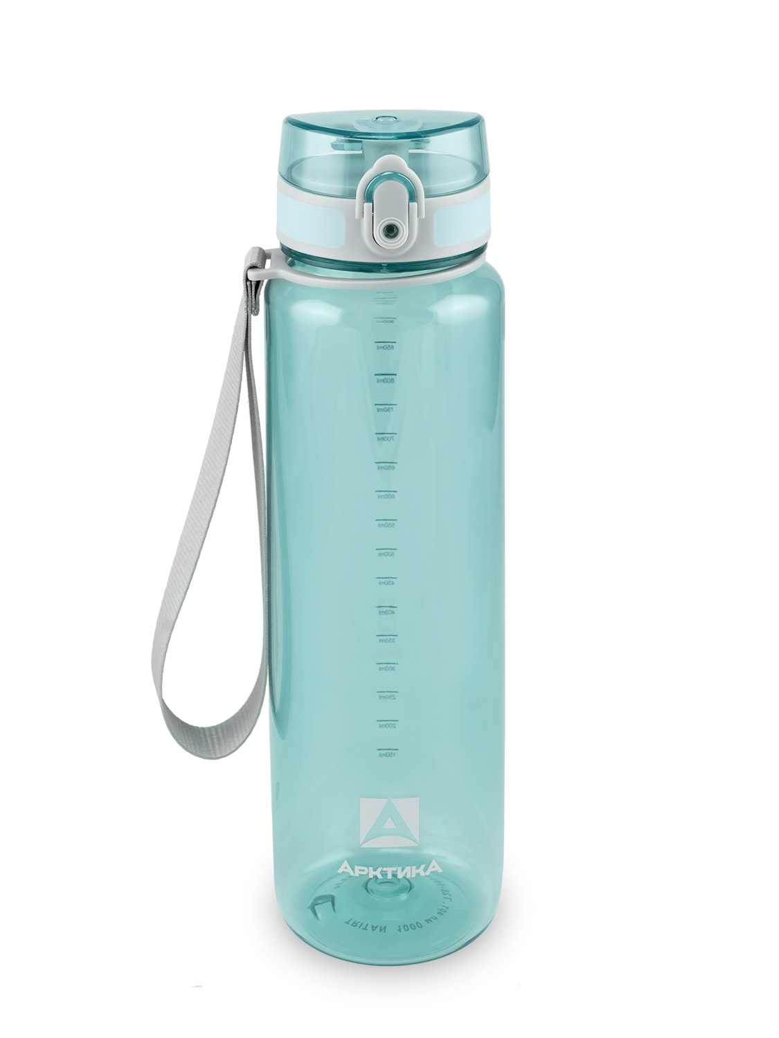 Питьевая бутылка 720 из тритана 1л, голубая глянцевая, с ситечком