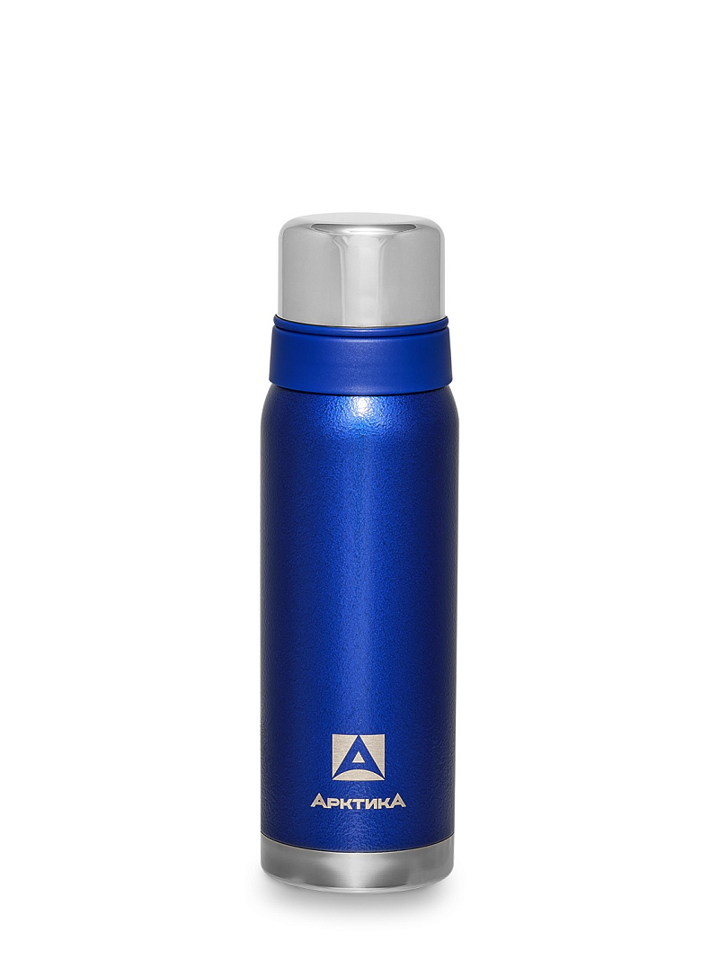 Синий термос с узким горлом на 0.75л (уценка)