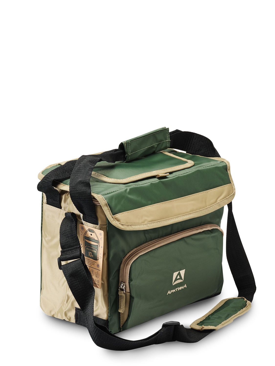 Зеленая сумка-холодильник 3000 классическая с люком на 10л