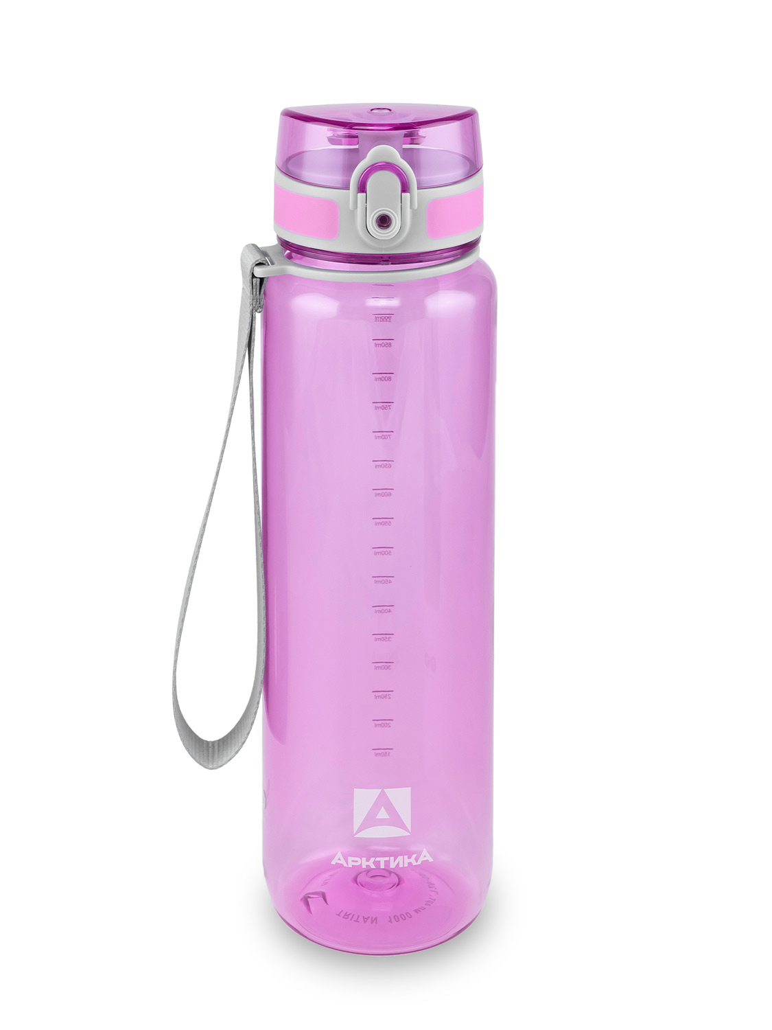 Питьевая бутылка 720 из тритана 1л, лавандовая глянцевая, с ситечком