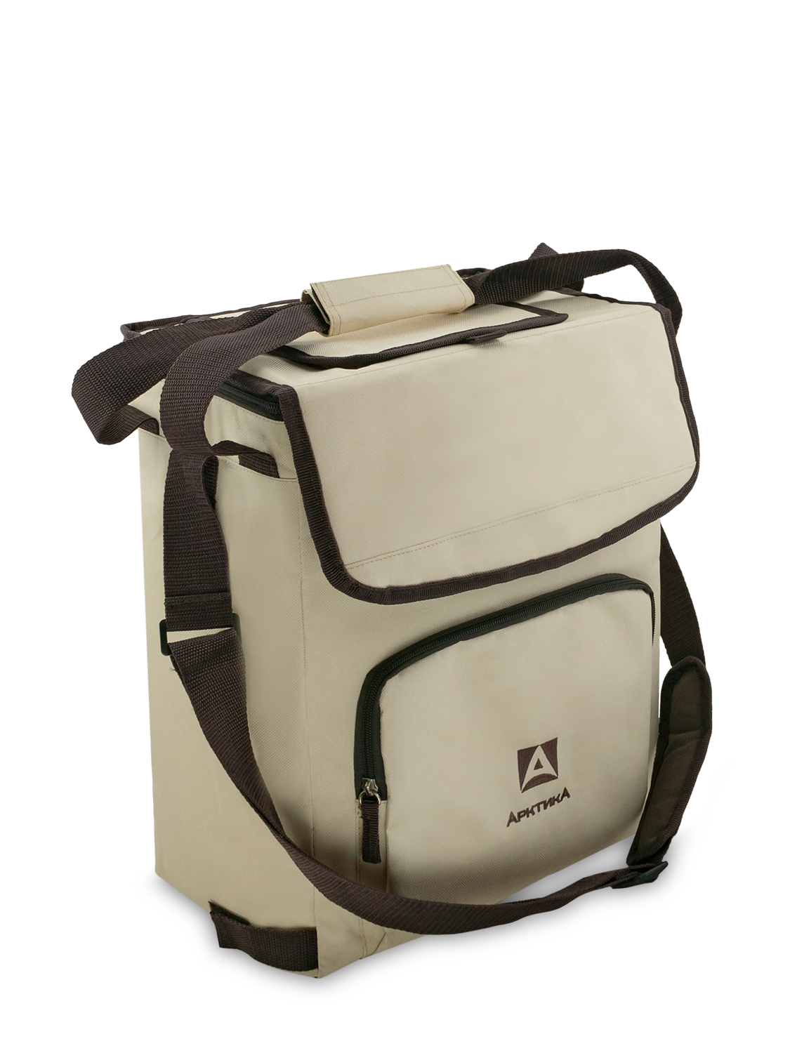 Бежевая сумка-холодильник 3000 классическая с люком на 20л