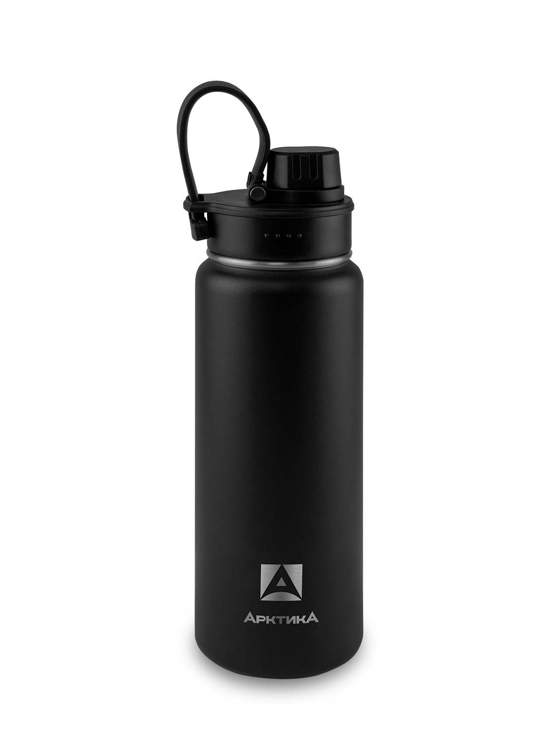 Черная термокружка 708 + спортивная крышка на 0.53л