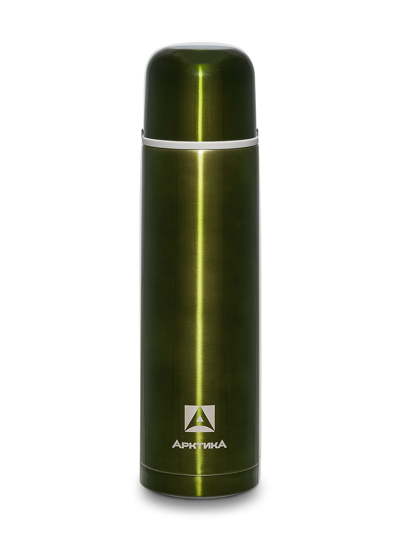 Зеленый термос с узким горлом на 1л (уценка)
