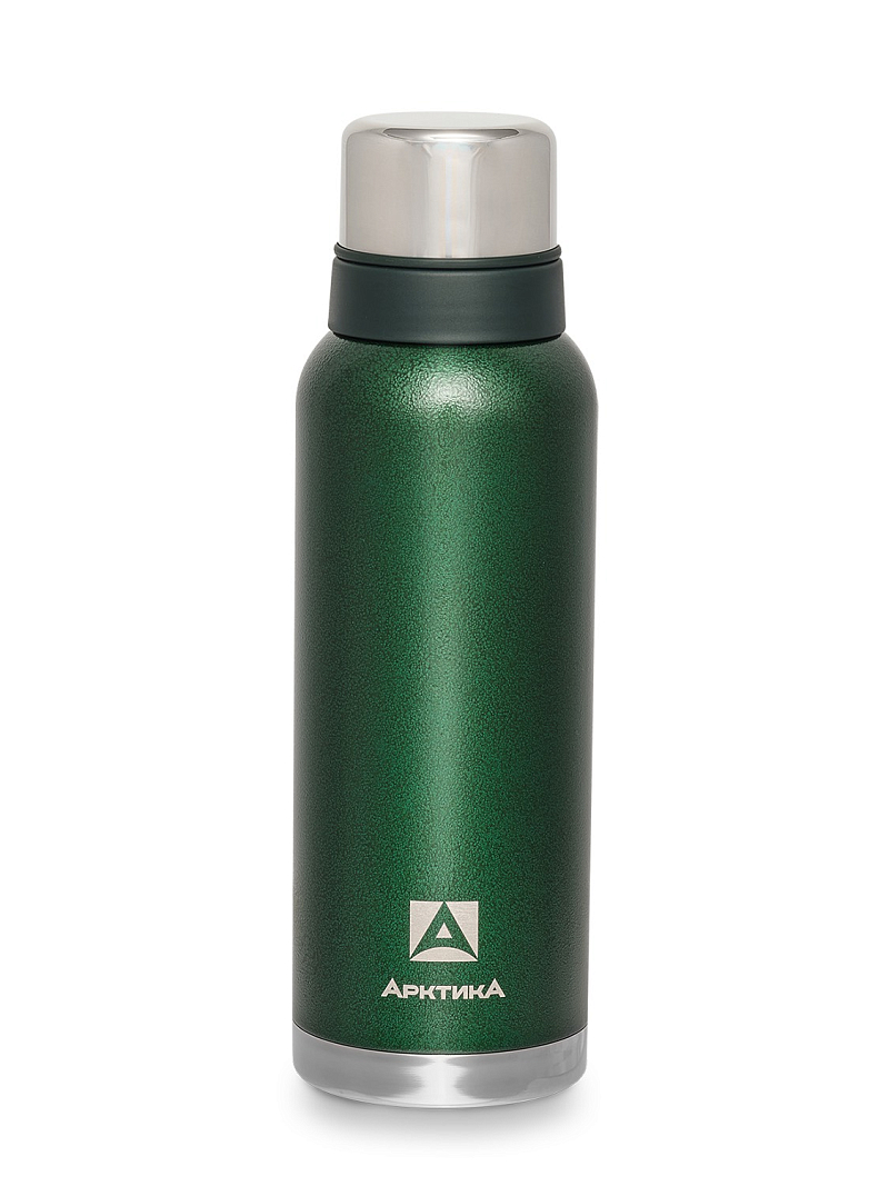 Зеленый термос с узким горлом на 1.2л (уценка)
