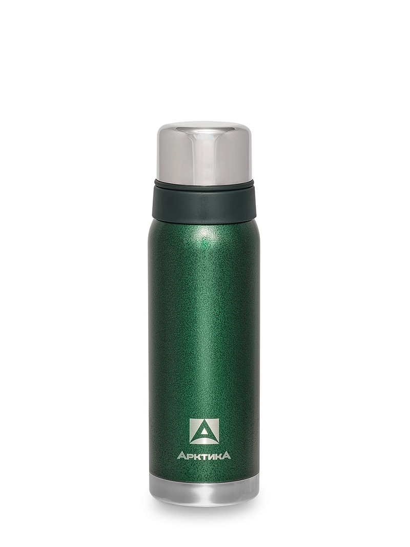 Зеленый термос с узким горлом на 0.75л (уценка)