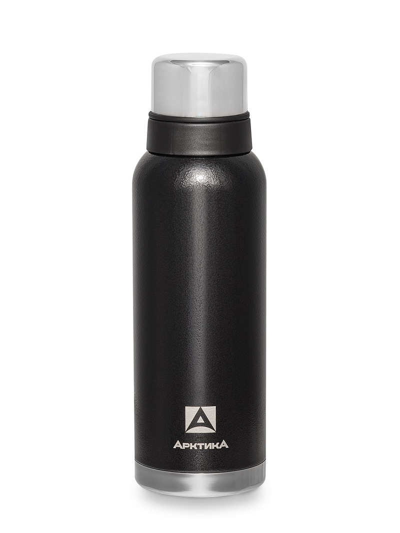 Черный термос с узким горлом на 1.2л (уценка)