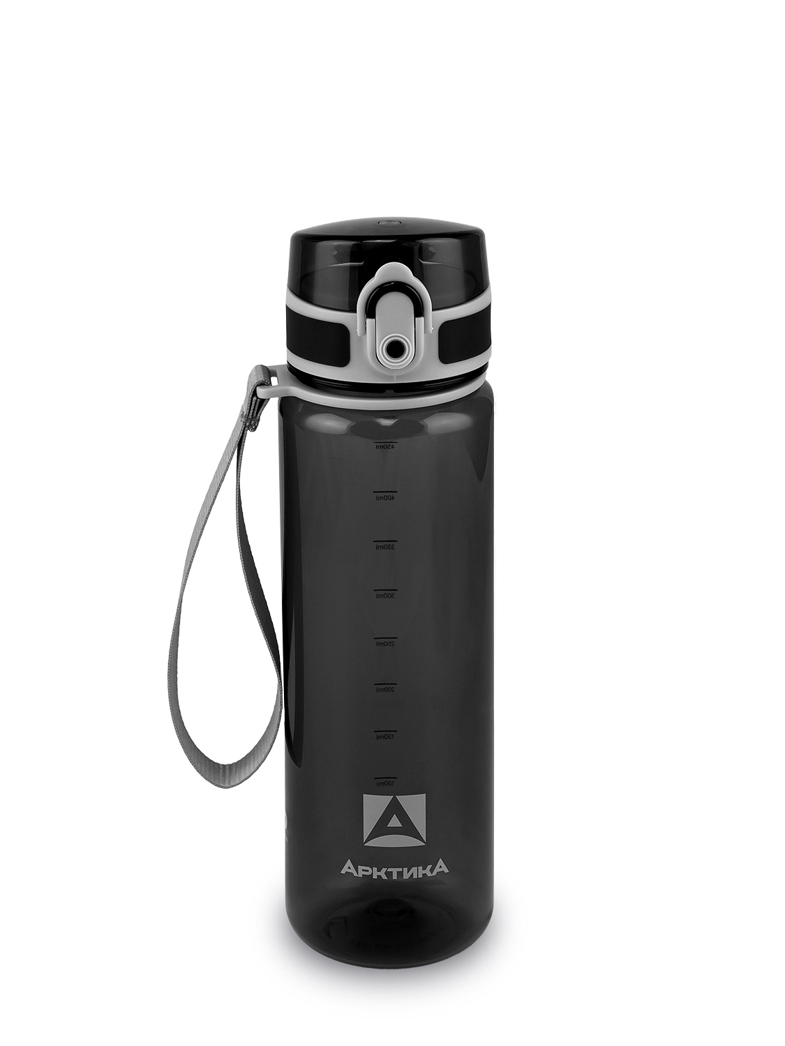 Питьевая бутылка 720 из тритана 0.5л, черная глянцевая, с ситечком