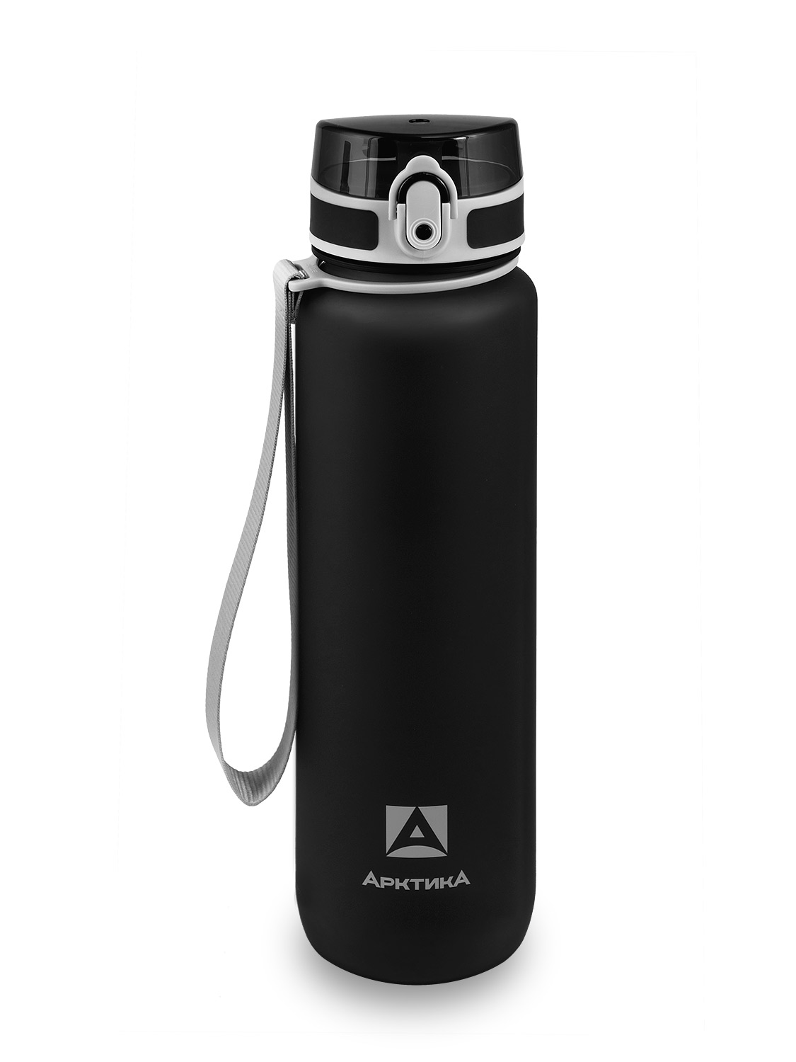 Питьевая бутылка 720 из тритана 1л, черная матовая, с ситечком