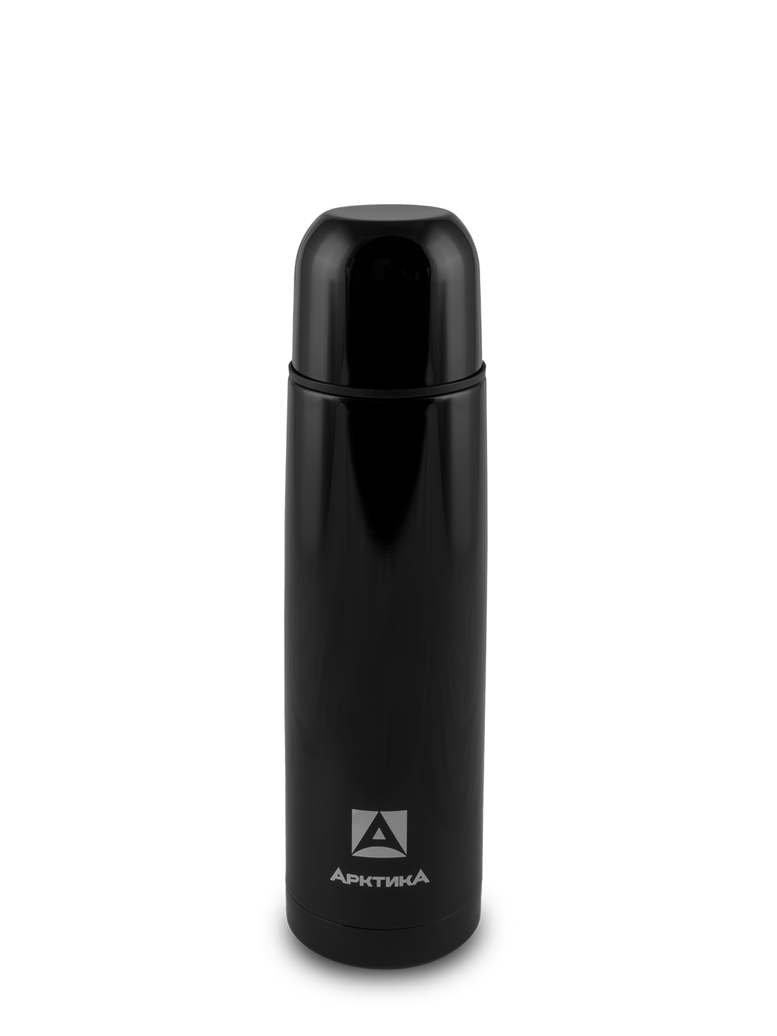 Глянцевый черный термос с узким горлом на 0.75л (уценка)