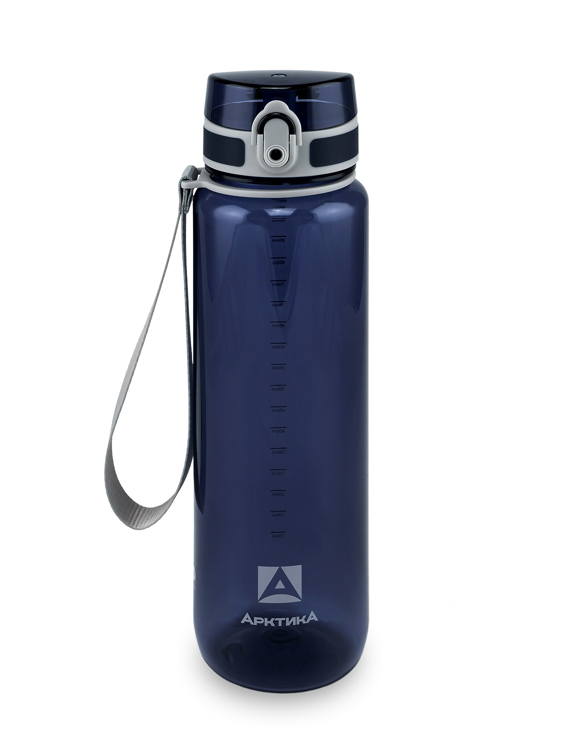 Питьевая бутылка 720 из тритана 1л, синяя глянцевая, с ситечком