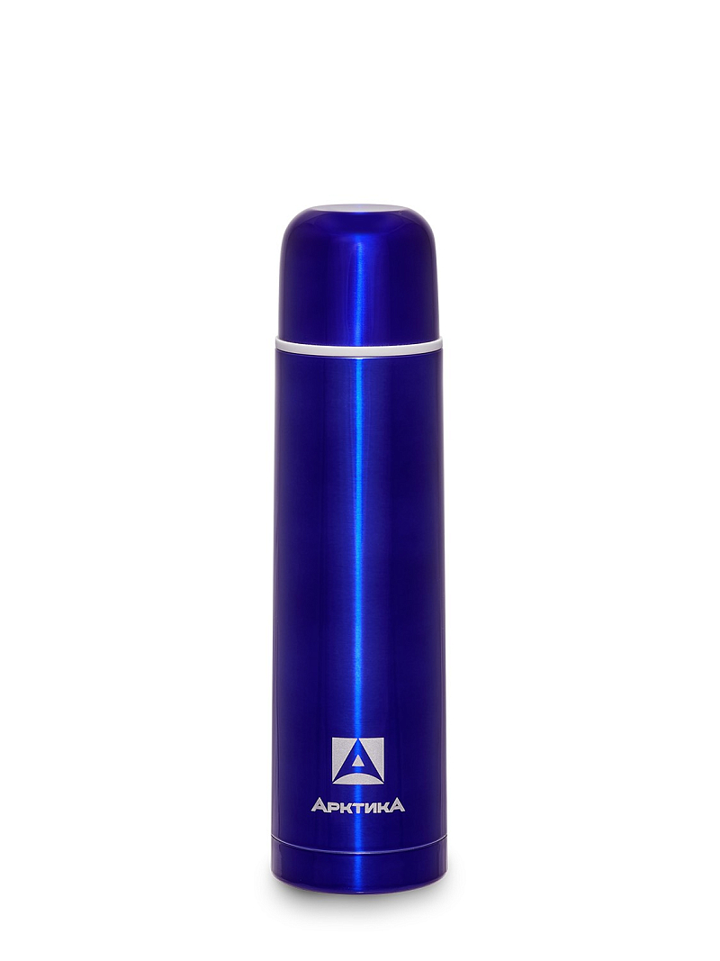 Синий классический термос с узким горлом на 0.75л (уценка)