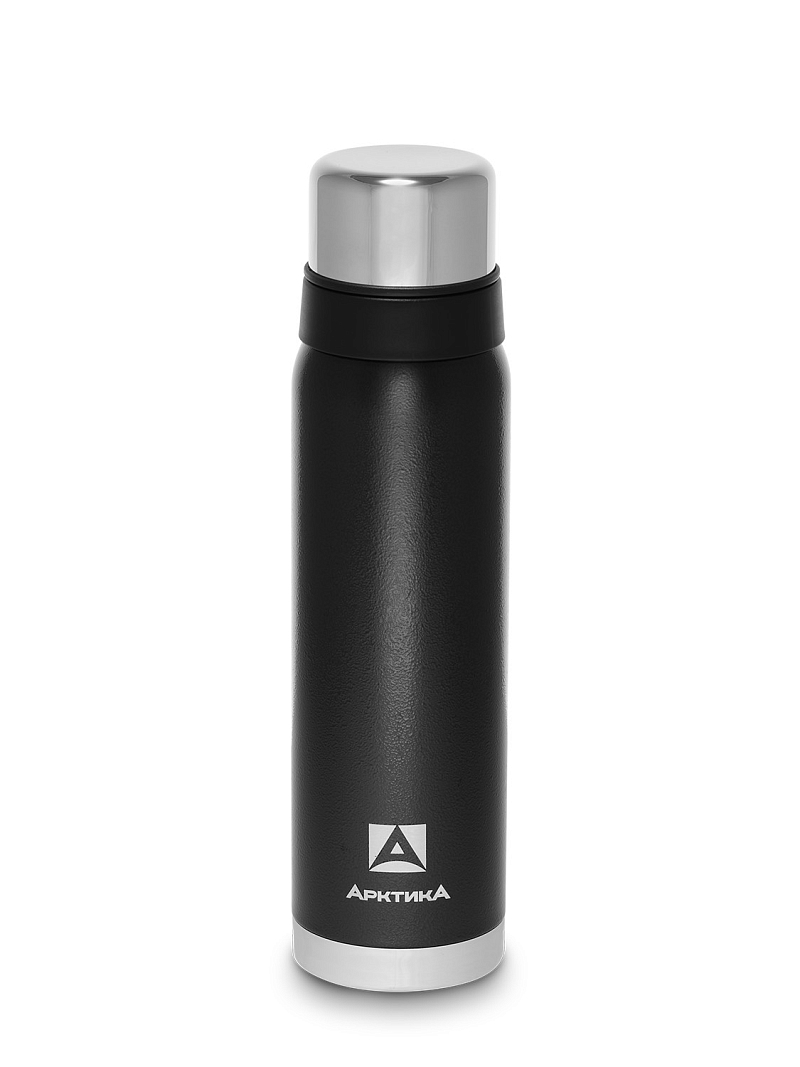 Черный термос с узким горлом на 0.9л (уценка)